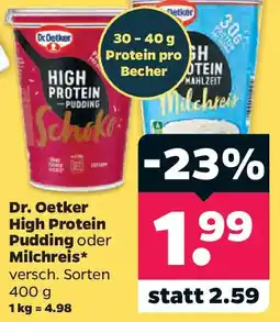Netto Dr. Oetker High Protein Pudding oder Milchreis Angebot