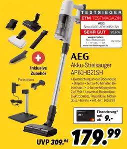 MEDIMAX AEG Akku-Stielsauger AP61HB21SH Angebot