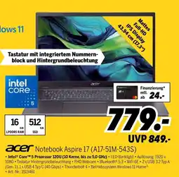 MEDIMAX acer Notebook Aspire 17 Angebot