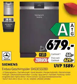MEDIMAX SIEMENS Einbau-Geschirrspüler SN53ES02BD Angebot