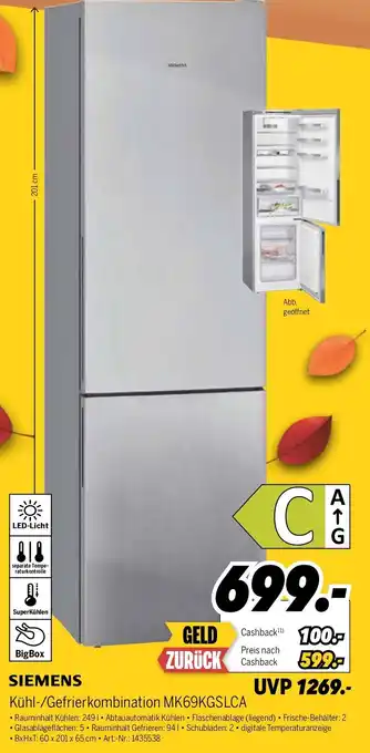 SIEMENS Kühl-/Gefrierkombination MK69KGSLCA