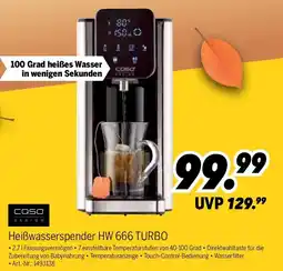 MEDIMAX Caso Design Heißwasserspender HW 666 TURBO Angebot