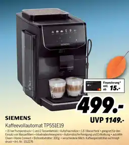 MEDIMAX SIEMENS Kaffeevollautomat TP551E19 Angebot