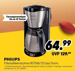 MEDIMAX PHILIPS Filterkaffeemaschine HD7548/20 Gaia Therm Angebot