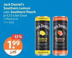 V Markt Jack Daniel's Southern Lemon oder Southern Peach Angebot