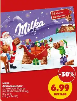 PENNY MILKA Adventskalender Schokoladenfiguren mit Milchcremefüllung Angebot