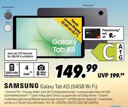 MEDIMAX SAMSUNG Galaxy Tab A11 (64GB Wi-Fi) Angebot