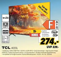 MEDIMAX TCL 40S5L Angebot