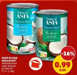 PENNY Taste of Asia Kokosmilch Angebot