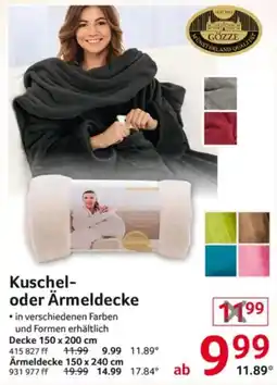 Selgros GÖZZE Kuschel- oder Ärmeldecke Angebot