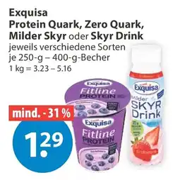 V Markt Exquisa Protein Quark, Zero Quark, Milder Skyr oder Skyr Drink Angebot