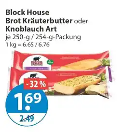 V Markt Block House Brot Kräuterbutter oder Knoblauch Art Angebot