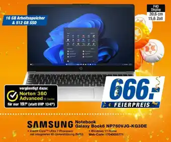 SAMSUNG Notebook Galaxy Book6 NP760VJG-KG3DE