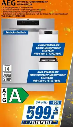 Expert AEG Unterbau-Geschirrspüler GS767EXUB Angebot