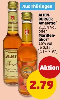 PENNY Altenburger Amaretto oder Marillenlikör Angebot