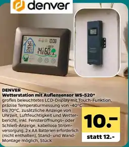 Netto DENVER Wetterstation mit Auflensensor WS-520 Angebot