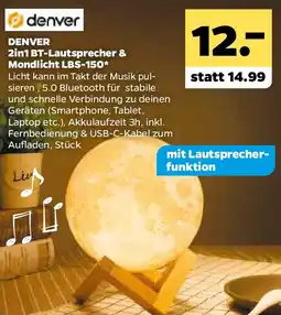 Netto DENVER 2in1 BT-Lautsprecher & Mondlicht LBS-150 Angebot