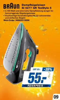 Expert BRAUN Dampfbügeleisen SI 5277 GR TexStyle 5 Angebot