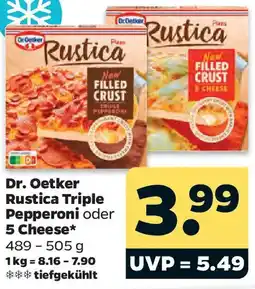 Netto Dr. Oetker Rustica Triple Pepperoni oder 5 Cheese Angebot