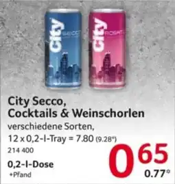 Selgros City Secco, Cocktails & Weinschorlen Angebot