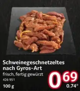 Selgros Schweinegeschnetzeltes nach Gyros-Art Angebot