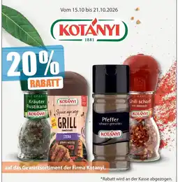 V Markt Gewürzsortiment der Firma Kotányi Angebot