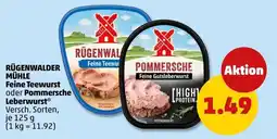 PENNY RÜGENWALDER MÜHLE Feine Teewurst oder Pommersche Leberwurst Angebot