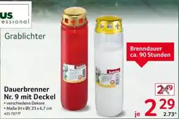Selgros Grablichter Dauerbrenner Nr. 9 mit Deckel Angebot
