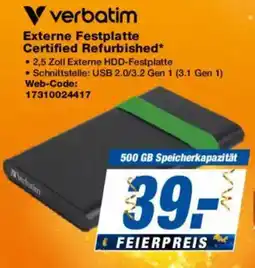 Expert Verbatim Externe Festplatte Certified Refurbished Angebot