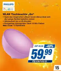 Expert PHILIPS hue WLAN Tischleuchte „Go“ Angebot