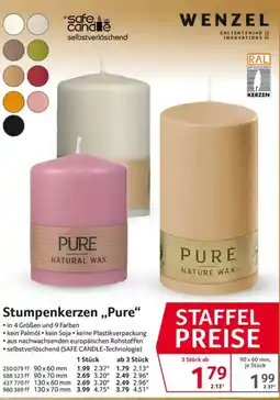 Selgros Stumpenkerzen „Pure“ Angebot