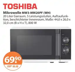 V Markt TOSHIBA Mikrowelle MW3-MM20PF (WH) Angebot