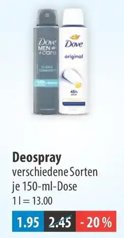 V Markt Dove Deospray Angebot