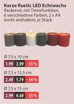 V Markt Kerze Rustic LED Echtwachs Angebot