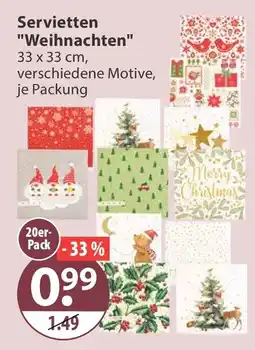 V Markt Servietten "Weihnachten" Angebot