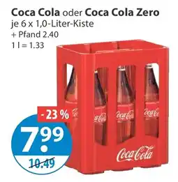 V Markt Coca Cola oder Coca Cola Zero Angebot