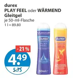 V Markt durex PLAY FEEL oder WÄRMEND Gleitgel Angebot