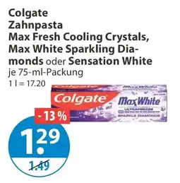 V Markt Colgate Zahncreme Max White Sparkling Diamonds Angebot