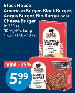 V Markt Block House American Burger, Block Burger, Angus Burger, Bio Burger oder Cheese Burger Angebot