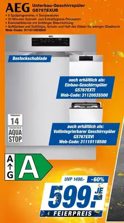 expert Techno Land AEG Unterbau-Geschirrspüler GS767EXUB Angebot