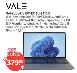 V Markt VALE Notebook V15T-1215U-8512D Angebot