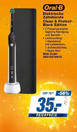 expert Techno Land Oral-B Elektrische Zahnbürste Clean & Protect Black Edition Angebot