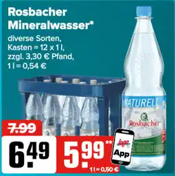 Logo Getränkemarkt Rosbacher Mineralwasser* Angebot