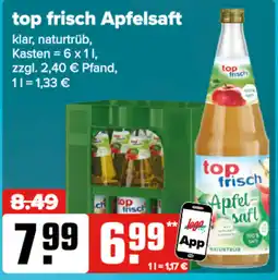 Logo Getränkemarkt top frisch Apfelsaft Angebot