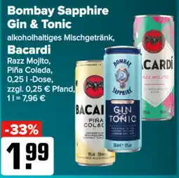 Logo Getränkemarkt Bombay Sapphire Gin & Tonic Angebot