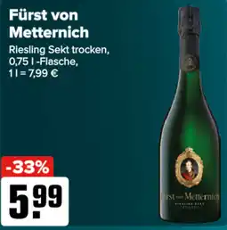 Logo Getränkemarkt Fürst von Metternich Riesling Sekt trocken Angebot