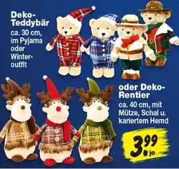 Repo Markt Deko-Teddybär oder Deko-Rentier Angebot