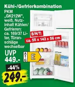 Repo Markt Kühl-/Gefrierkombination PKM „GK212W“, weiß Angebot