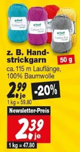 Repo Markt gründl Cotton Fun Handstrickgarn Angebot