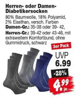 Repo Markt Herren- oder Damen-Diabetikersocken Angebot